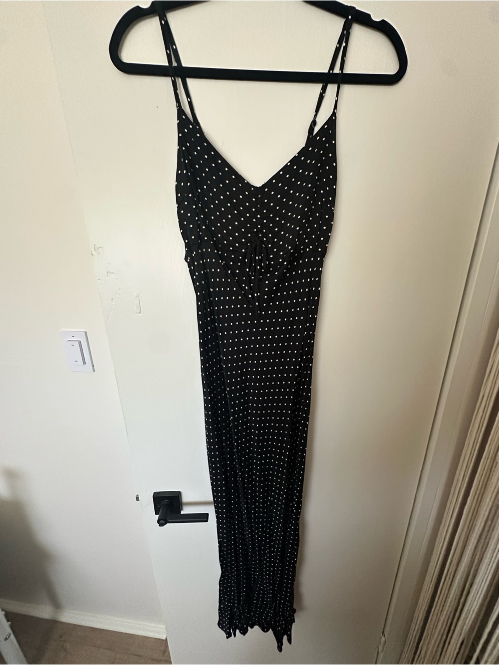 wild fable Black with White Polka Dot Maxi Dress